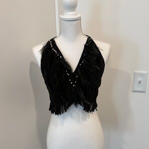 Vintage suede crop top